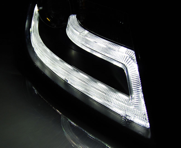 LED Tagfahrlicht Scheinwerfer für Audi A4 B8 08-11 schwarz